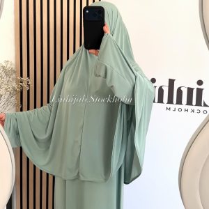 wool-look abaya coat with pockets