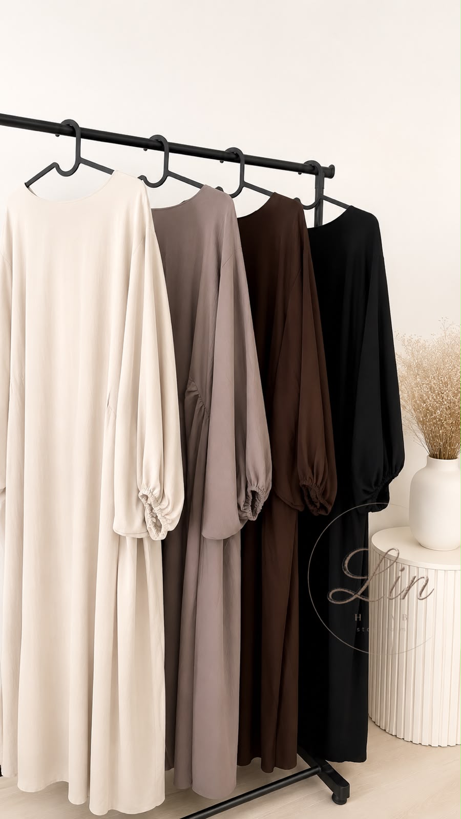 Extra Lång Ballongärmad Haya Abaya - Image 2