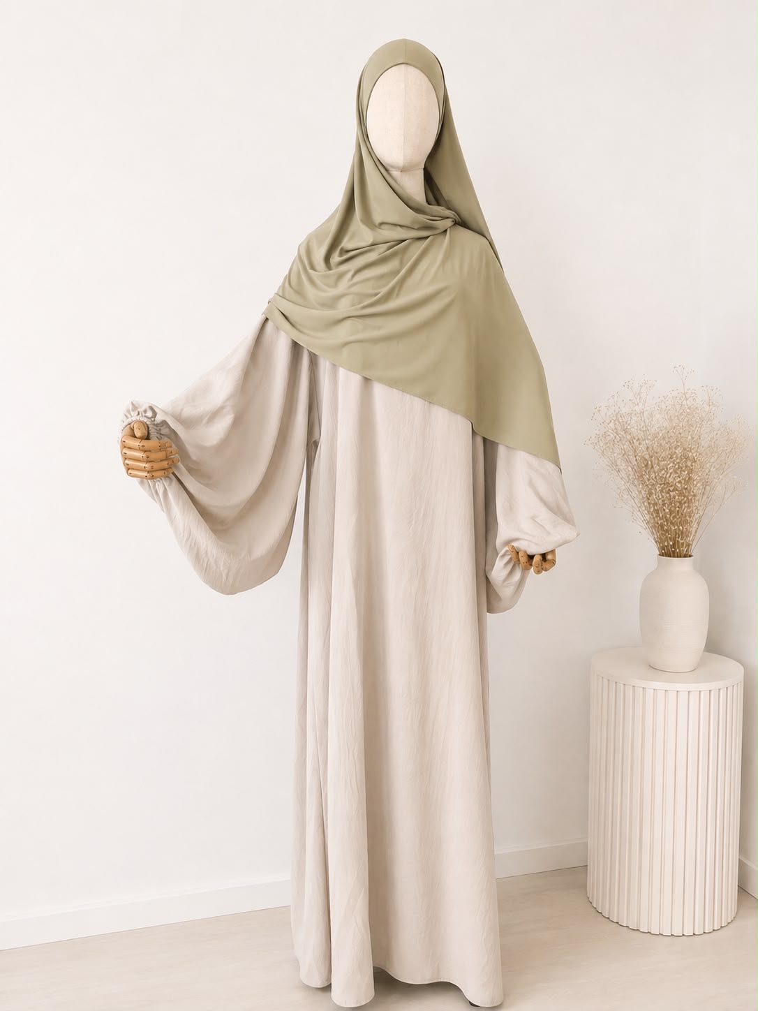 Extra Lång Ballongärmad Haya Abaya